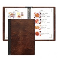 孔夾款木製菜單本(A4-8P)